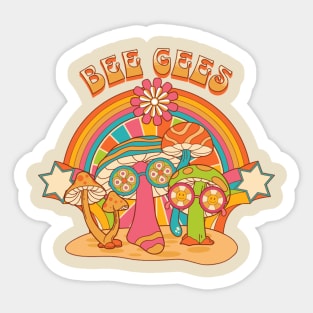 bee mushroom band Sticker